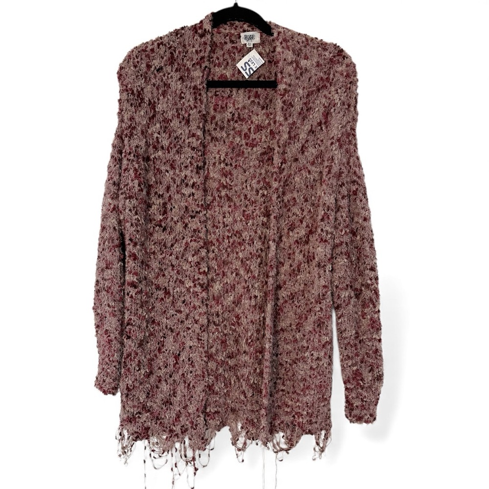 BKE Marled Knit oversized Cardigan in Burgundy
